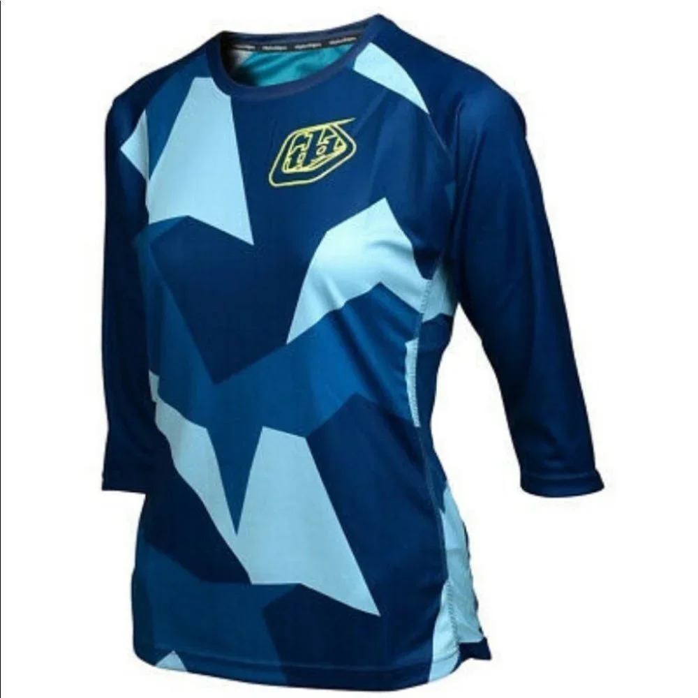 Troy Lee Designs Ruckus Cycling 3/4 Sleeve Jersey Chop Navy Women's XL Blue